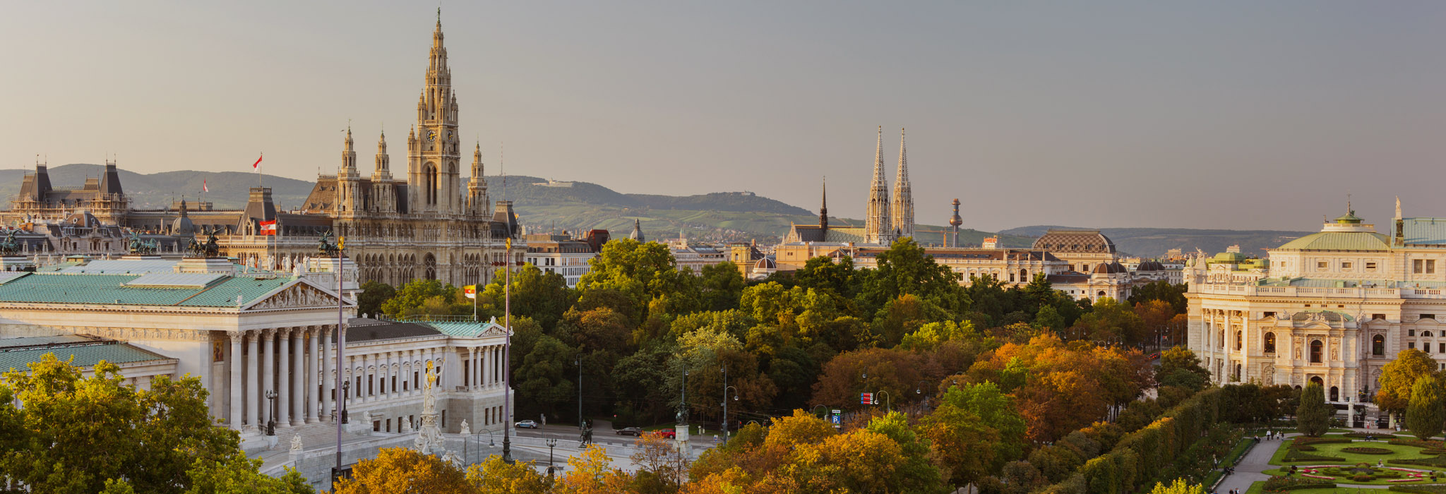 Parlament, Rathaus, Burgtheater, Volksgarten, Ringstrasse, 1. Bezirk, Wien, Österreich