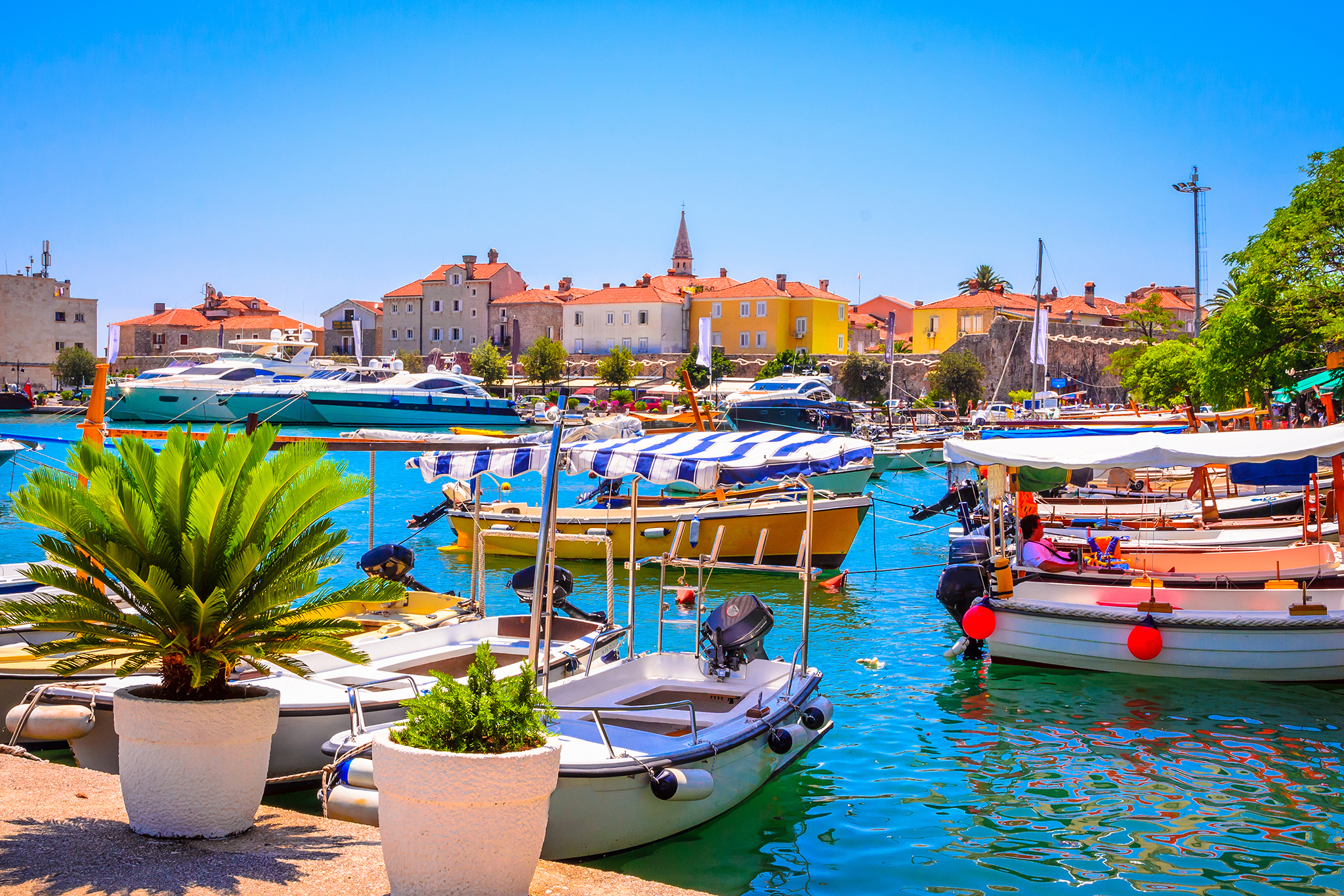 Port in old town Budva, Montenegro